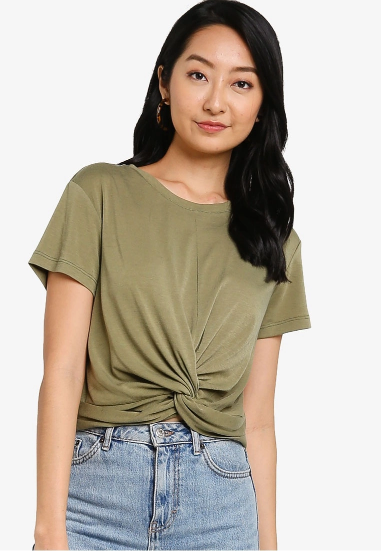ZALORA BASICS Knot Detail T-Shirt