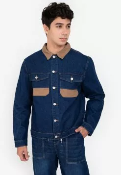 ZALORA BASICS Contrast Patch Denim Jacket