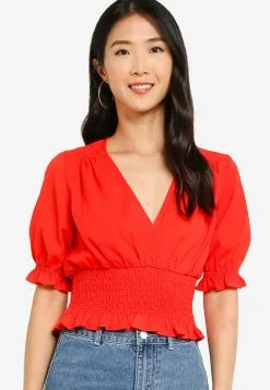 ZALORA BASICS Smocked Detail Top