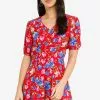 ZALORA BASICS Puff Sleeve V-Neck Playsuit