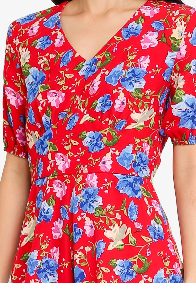 ZALORA BASICS Puff Sleeve V-Neck Playsuit - Billede 3