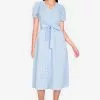 ZALORA BASICS Puff Sleeve Gingham Midi Dress