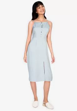 ZALORA BASICS Button Detail Sheath Dress