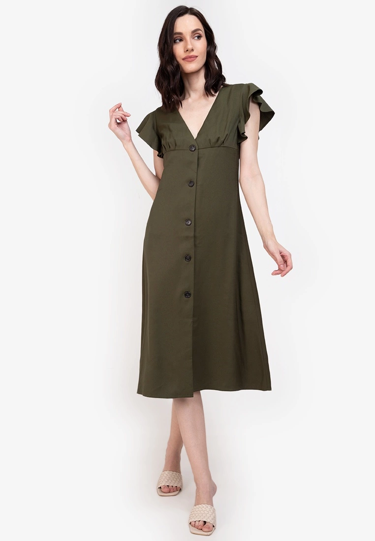 ZALORA BASICS Ruffle Midi Dress - Billede 4