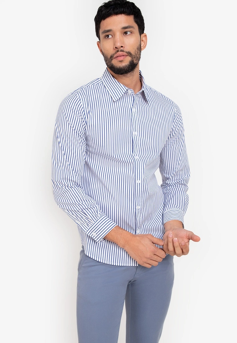 ZALORA BASICS Bengal Stripes Slim Fit Shirt