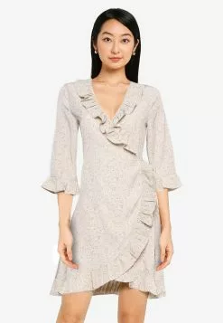 ZALORA BASICS Frill Detail Wrap Dress