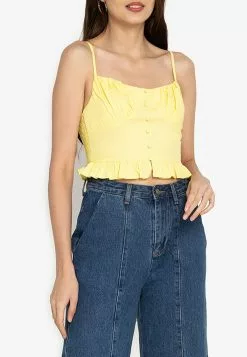 ZALORA BASICS Cami Peplum Crop Top