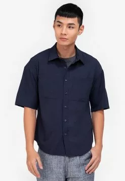 ZALORA BASICS Oversize Patch Pocket Shirt