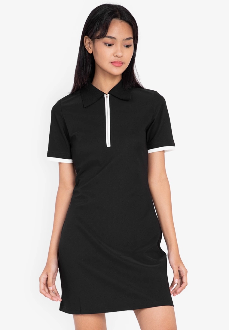 ZALORA BASICS Collared Bodycon Dress with Zip Detail - Billede 5