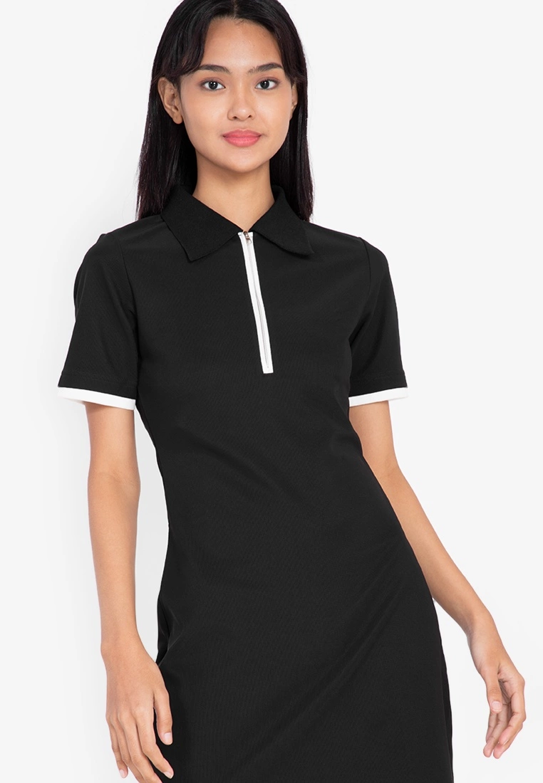 ZALORA BASICS Collared Bodycon Dress with Zip Detail - Billede 7