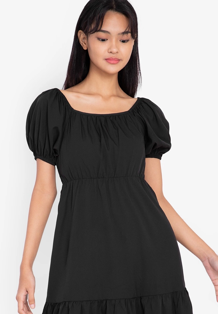 ZALORA BASICS Square Neck Puff Sleeve Dress - Billede 7
