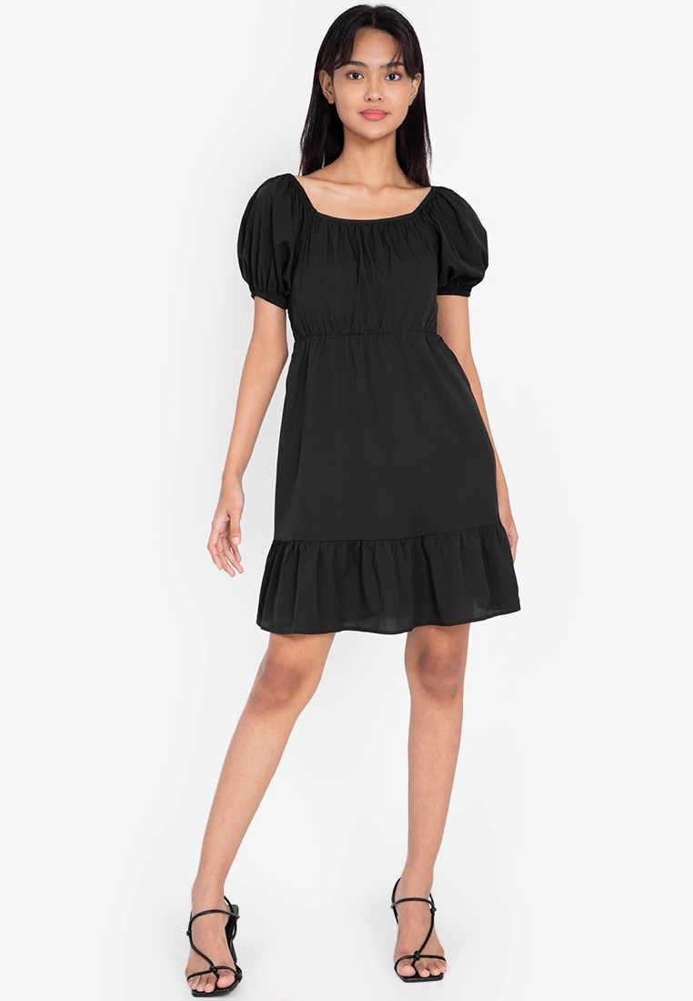 ZALORA BASICS Square Neck Puff Sleeve Dress - Billede 8