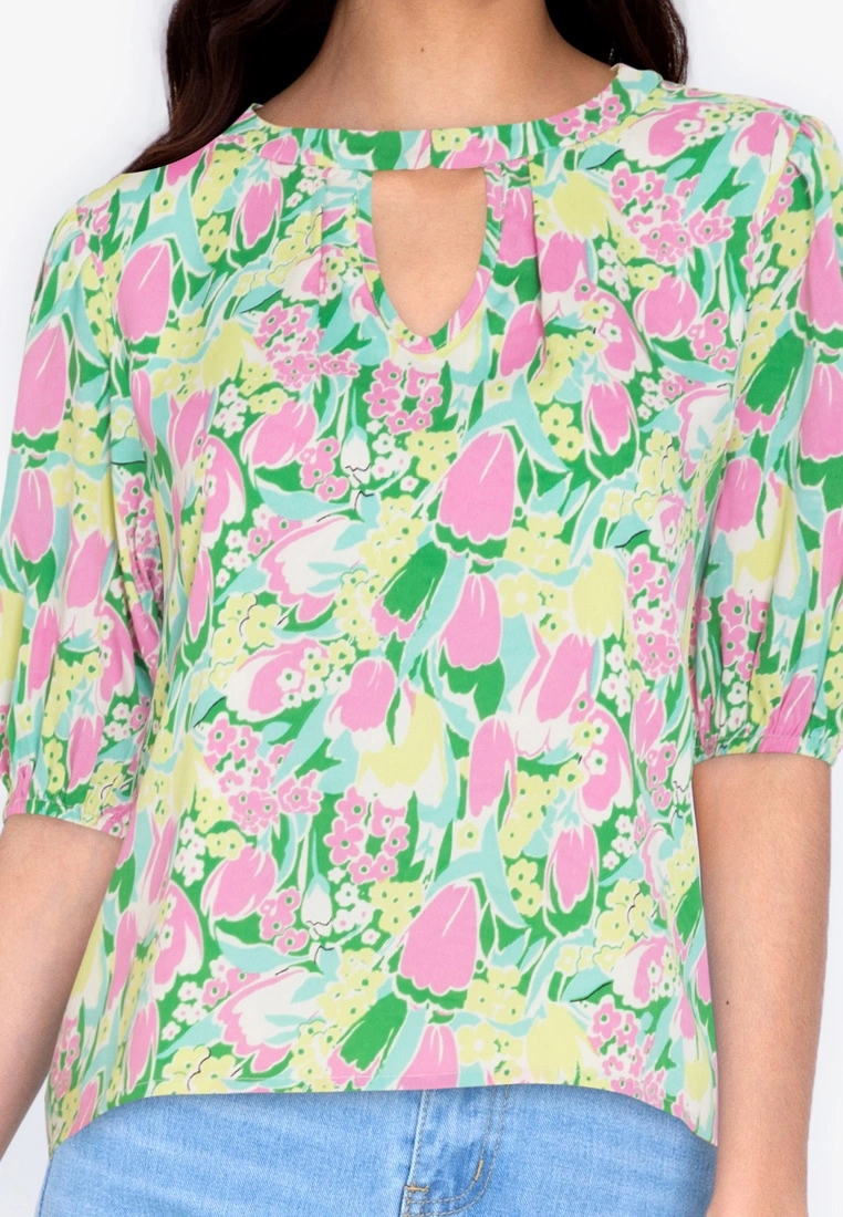 ZALORA BASICS Keyhole Front Puff Sleeve Blouse - Billede 3