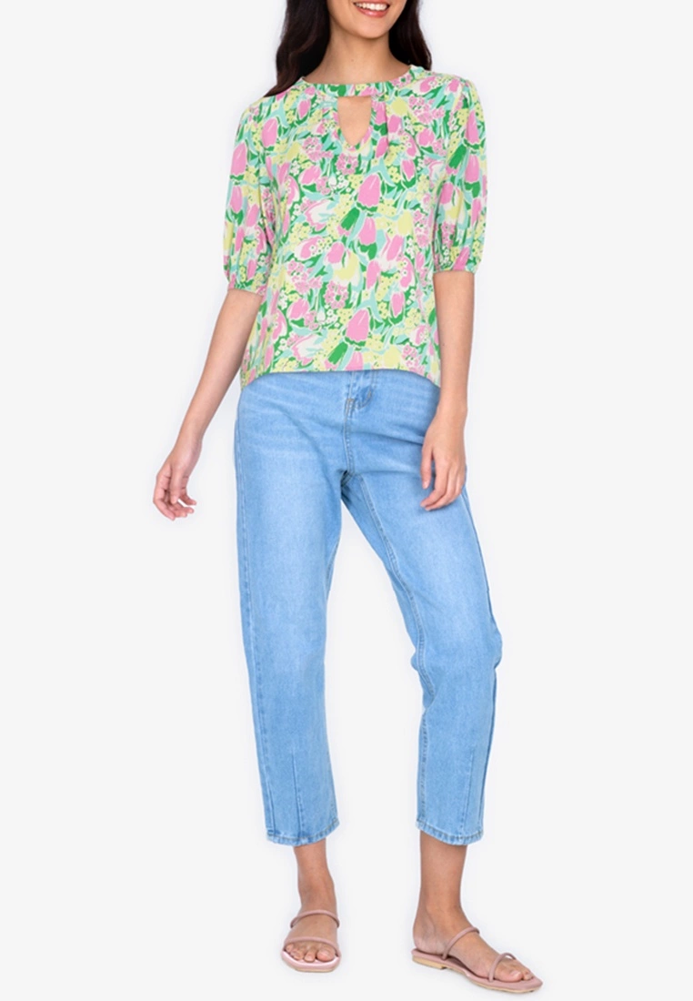 ZALORA BASICS Keyhole Front Puff Sleeve Blouse - Billede 4