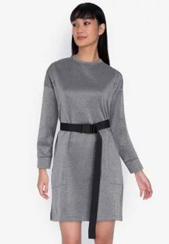 ZALORA BASICS Cold Shoulder Hoodie Dress