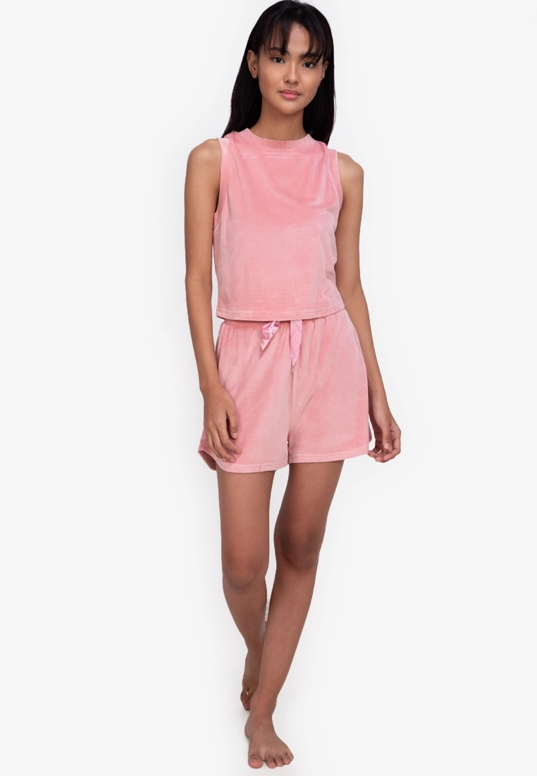 ZALORA BASICS Lounge Velour Crew Neck Tank - Billede 4