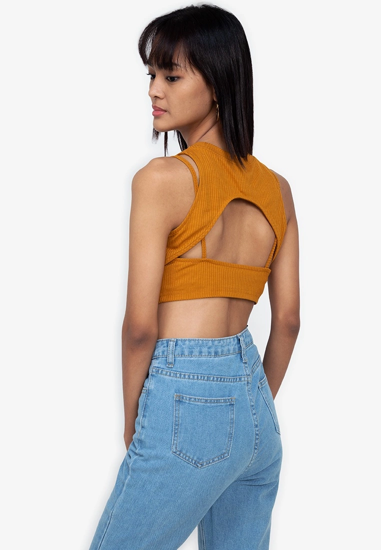 ZALORA BASICS Rib Cut Out Crop Top - Billede 2