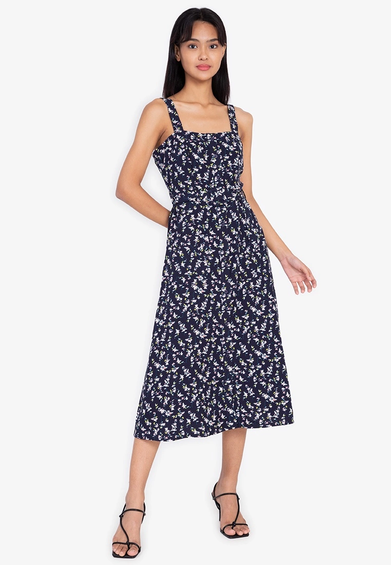 ZALORA BASICS Sweetheart Neckline Midi Dress with Belt - Billede 8