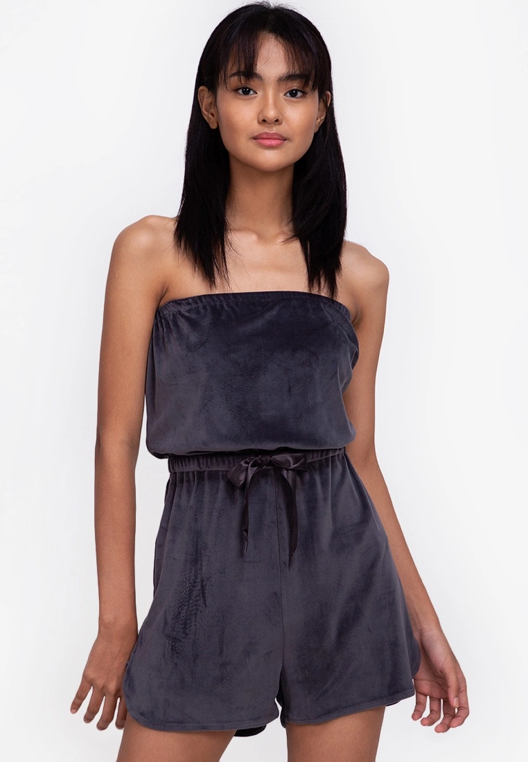 ZALORA BASICS Lounge Velour Playsuit