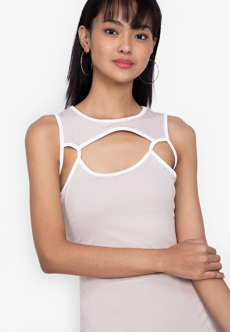 ZALORA BASICS Contrast Cut Out Bodycon Dress - Billede 3