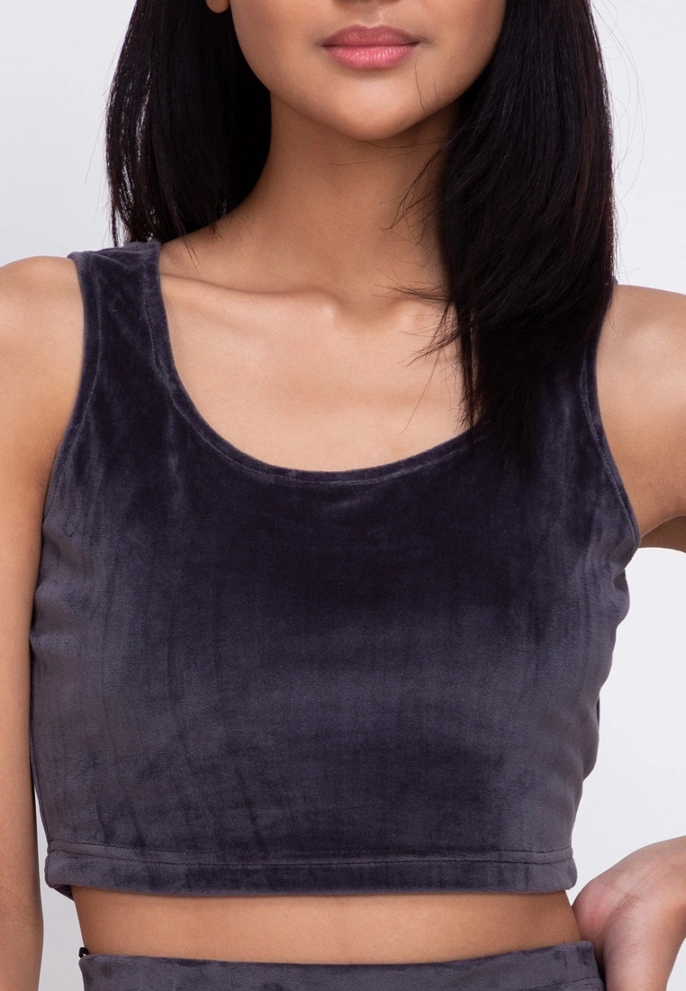 ZALORA BASICS Lounge Velour Crop Top - Billede 3