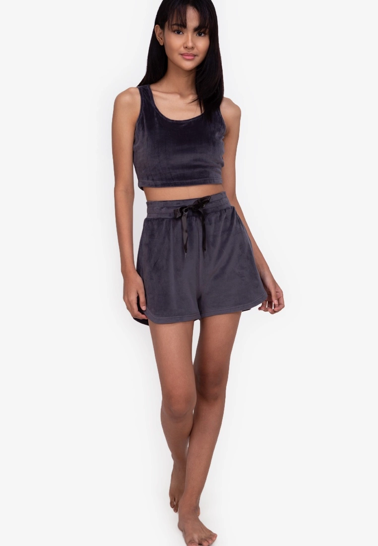 ZALORA BASICS Lounge Velour Crop Top - Billede 4