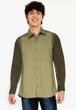ZALORA BASICS Colour Block Shirt