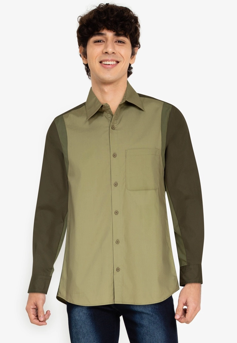 ZALORA BASICS Colour Block Shirt