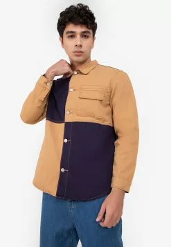 ZALORA BASICS Contrast Panels Denim Jacket