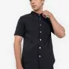 ZALORA BASICS Fold Up Sleeve Stretch Slim Denim Shirt