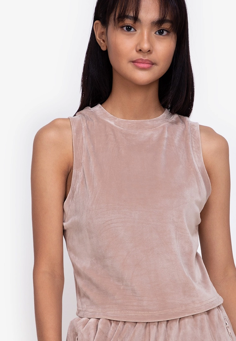 ZALORA BASICS Lounge Velour Crew Neck Tank - Billede 3