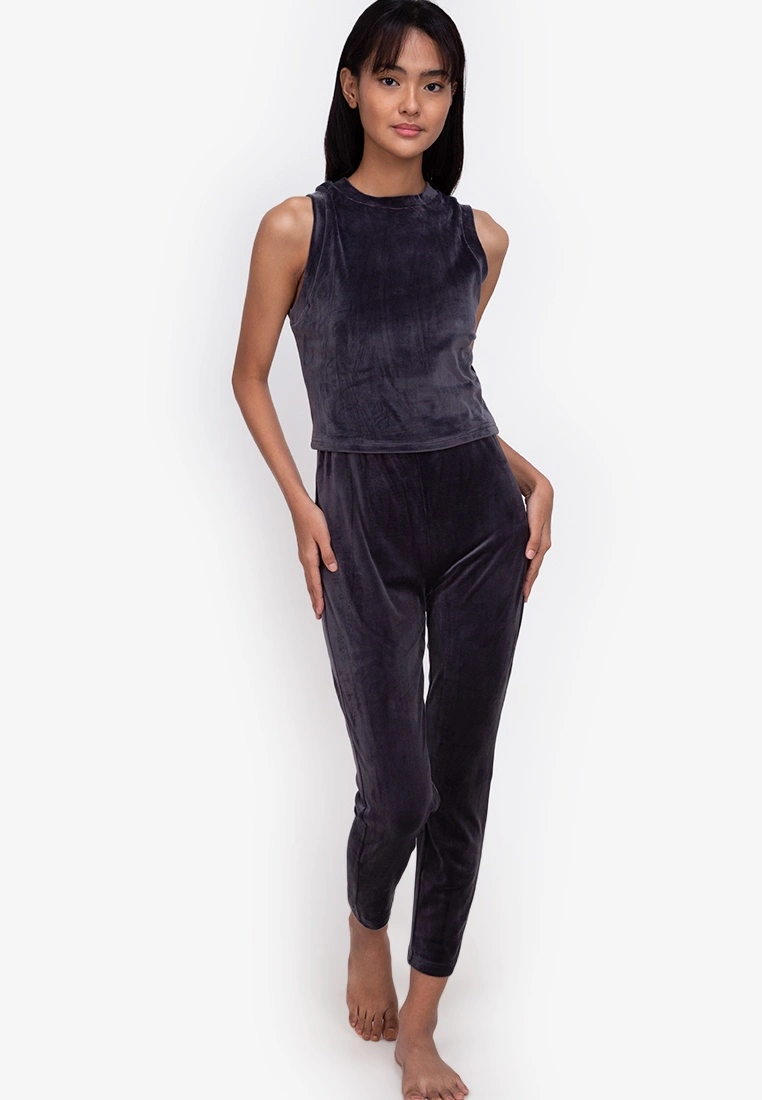 ZALORA BASICS Lounge Velour Crew Neck Tank - Billede 4