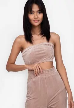 ZALORA BASICS Lounge Velour Bandeau
