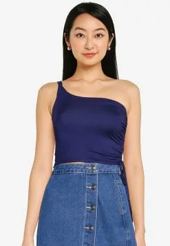 ZALORA BASICS One Shoulder Top With Side Ruching