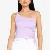ZALORA BASICS One Shoulder Top With Side Ruching