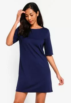 ZALORA BASICS Basic Elbow Sleeves Shift Dress