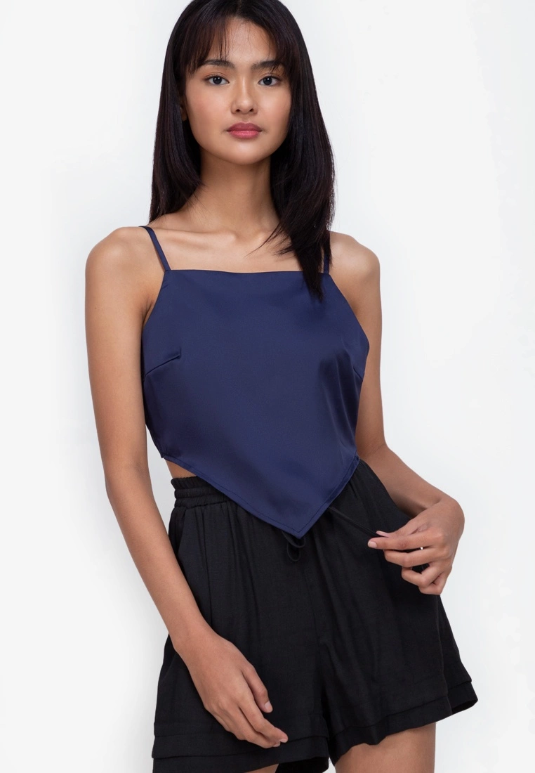 ZALORA BASICS Hankie Satin Top