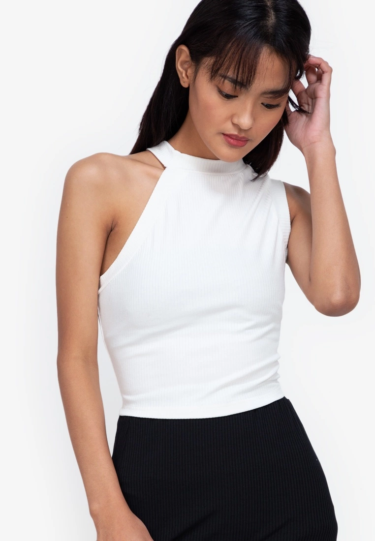 ZALORA BASICS Rib One Shoulder Top - Billede 3
