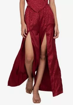 ZALORA BASICS Split Front Satin Palazzo Pants