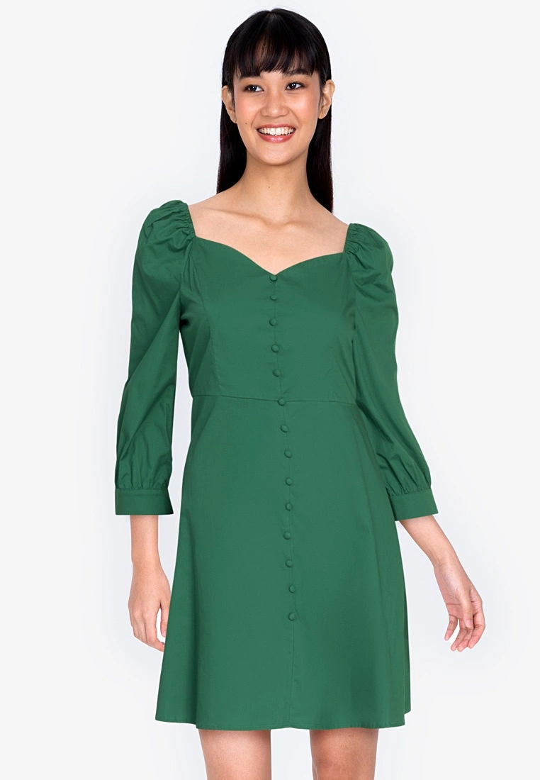 ZALORA BASICS Sweetheart Neckline Fit & Flare Dress
