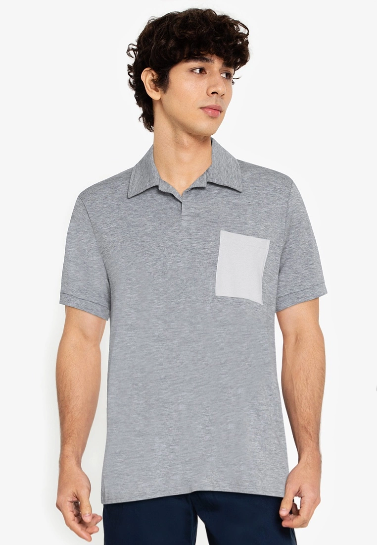 ZALORA BASICS Contrast Pocket Polo Shirt