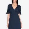 ZALORA BASICS V Neck Puff Sleeve Dress