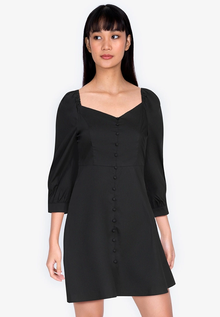 ZALORA BASICS Sweetheart Neckline Fit & Flare Dress