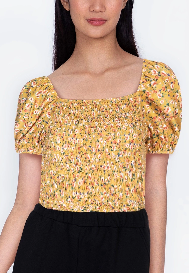 ZALORA BASICS Square Neck Puff Sleeve Top - Billede 3