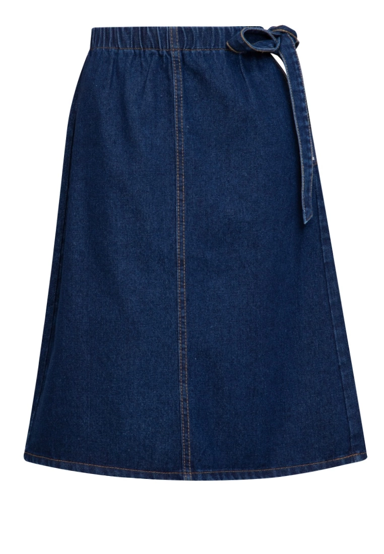 ZALORA BASICS Side Tie Midi Denim Skirt - Billede 5