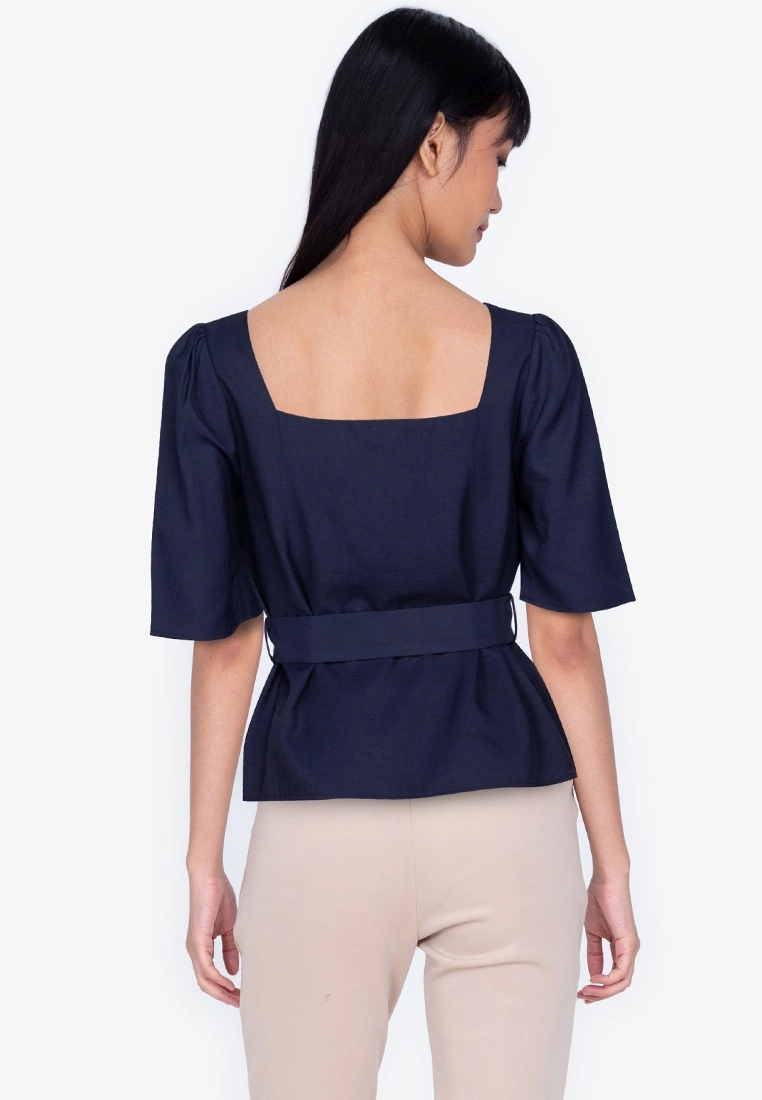 ZALORA BASICS Square Neck Top with Belt - Billede 2