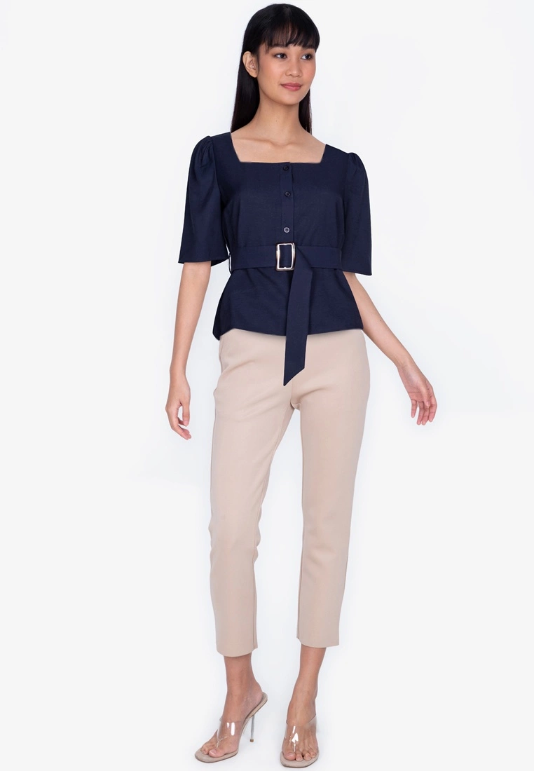 ZALORA BASICS Square Neck Top with Belt - Billede 4