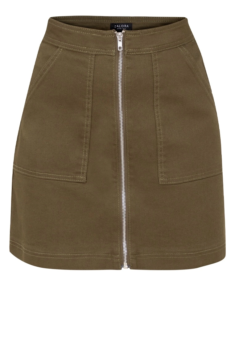 ZALORA BASICS Contrast Stitch Zip Up Denim Skirt - Billede 5