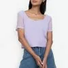 ZALORA BASICS Sweetheart Neckline Short Sleeve Top