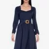 ZALORA BASICS Square Neck Long Sleeves Eyelet Dress